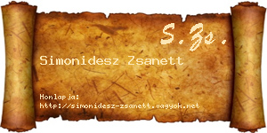 Simonidesz Zsanett névjegykártya